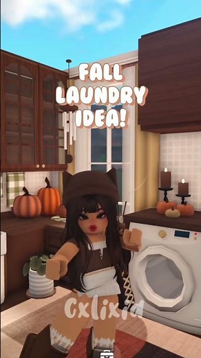 bloxburg fall laundry room build idea 🍂#bloxburg #bloxburgbuild #bloxburghousebuild #bloxburgupdate