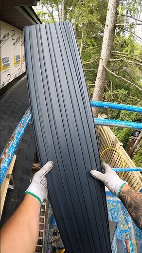 Fluted black panels exterior siding install - POV