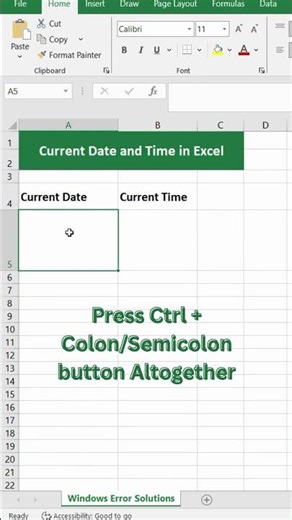 Current Date and Time in Excel #spreadsheets #exceltutorial #exceltricks #excelformula #excel