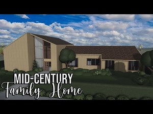 ROBLOX | Bloxburg Mid Century Family Home Speedbuild | Tutorial | EXTERIOR ONLY | Ellvoi