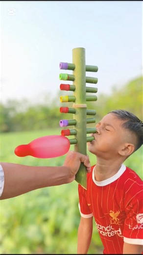 Making a Giant Bamboo Musical Instrument with 8 Balloons! 🎈#toys #diy #bamboo