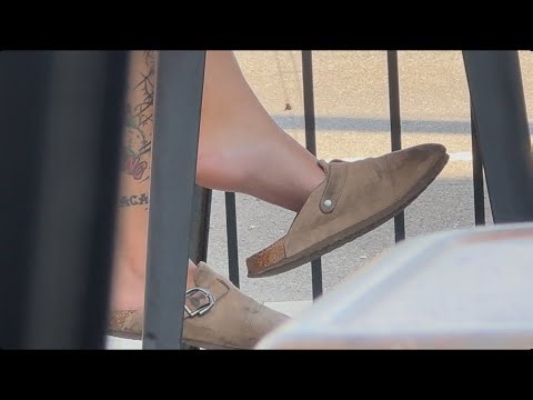 Candid Dangling Shoeplay