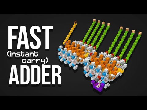 Minecraft: Repeaterless Instant Carry Adder + Improved XORs