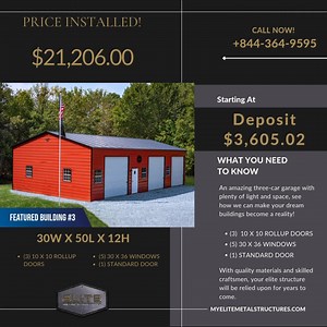 🚗🏡 The Ultimate Side-Entry Garage – Spacious, Secure & Built to Last! 🏗️🔥 Need a premium storage solution with easy vehicle access and plenty of space? Our 30x50x12 Vertical Roof Side-Entry Garage is designed to give you maximum protection, organization, and functionality! 💪🚙 🔥 Why This Garage is a Must-Have: ✅ Massive 30' x 50' x 12' Design – Perfect for cars, trucks, RVs, boats, and extra storage! 🚗🚛🚤 ✅ Side-Entry Access – Conveniently park and retrieve your vehicles without hassle! 