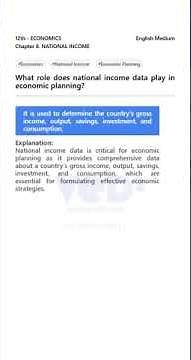 Economic Planning & National Income Data Explained