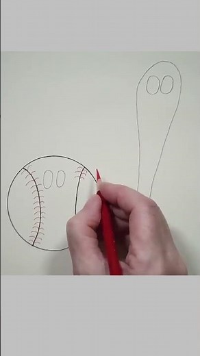 How To Draw A Baseball And Bat!