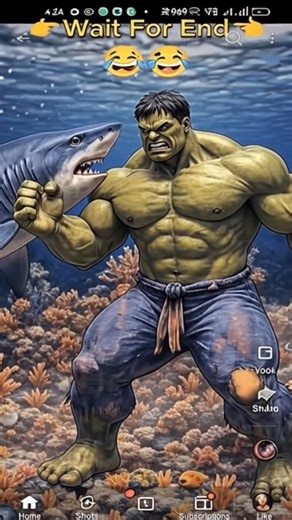 Hulk and shark. fight #hulk#viral