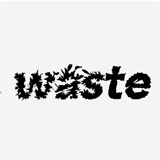 Slanted on Instagram: ""Waste" by @basse_design from the EXPERIMENTAL TYPE class at @fhdo_kd with Andreas Ruhe / @morphoria_design and @lars.harmsen The C4E is running out end of this week. You are welcome to submit your work on experimental type. If you have animated works, send in a screenshot and a mov file. We will then link it with a QR code so that readers can see the animations."