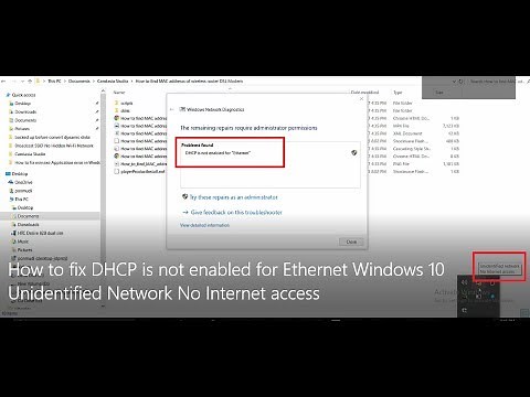 How to fix "DHCP is not enabled for Ethernet" Windows 10 (Unidentified Network No Internet access)