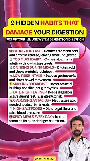 ⚠️ 9 Hidden Habits That Damage Your Digestion
