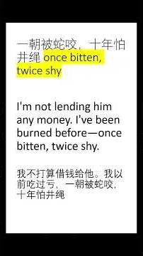 这里的 Shy 不是害羞？Once bitten, twice shy 详解 #学英语 #英文单词 #OnceBittenTwiceShy #SAT词汇 #英语思维