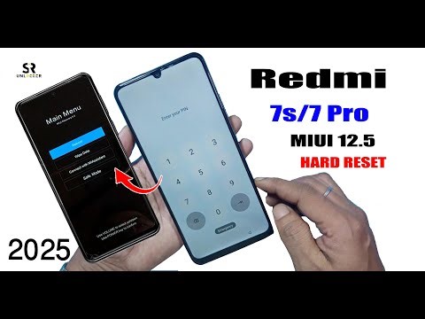 Redmi 7s/7 MIUI 12.5 Hard Reset 2025 /Forgot Password /Screen Unlock 🔓 Pin,Pattern,Password Remove