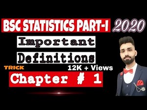 Introduction of Statistics ... Chapter# 1 Important Definitions | Tutoring Statistics