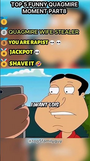 TOP 5 FUNNY QUAGMIRE MOMENT PART8 #shorts #short #familyguy #funny