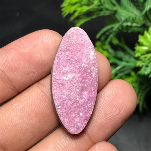Natural Cobalto Calcite Druzy: Marquees Gemstone for Jewelry Making (35x16x6mm, 27.30cts) C-015 - Etsy