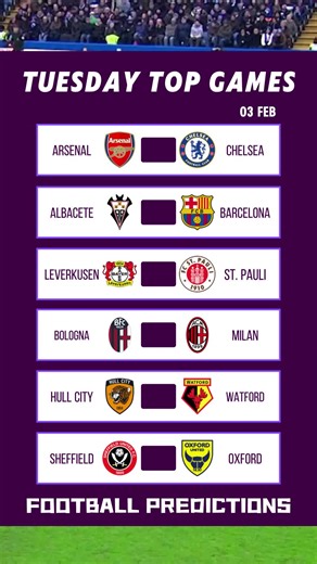 Football Predictions for February 3: Arsenal vs Chelsea