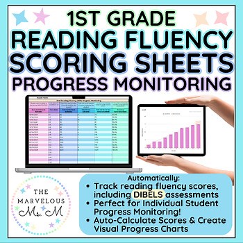 1st Grade Individual Reading Progress Monitoring Data Tracker (use with DIBELS)
