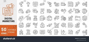 Digital Marketing Icon Collection Set Containing Stock Vector (Royalty Free) 2538092801 | Shutterstock