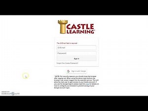 Castle Learning Log in Tutorial