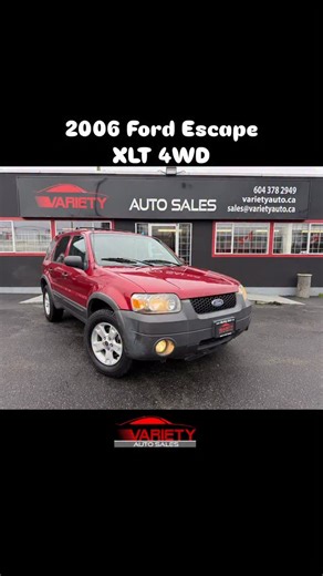 Variety Auto Sales on Instagram: "2006 Ford Escape 4dr XLT Auto 4WD, FREE 10,000 KM LUBRICO WARRANTY!!! 🚗 Your next car is waiting at Variety Auto Sales. Hand-picked vehicles • Honest pricing • Zero pressure Buying a car should be simple — and we make it happen. 🔥 Browse our inventory today or call us to secure your deal. Variety Auto Sales ☎️ (604) 378-2949 📧 Sales@varietyauto.ca 📷 @varietyautobc 🌎 varietyauto.ca 📍 1315 E Hastings St, Vancouver, BC #VarietyAutoSales #VancouverCars #UsedCa