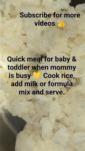 Quick meal for baby & toddler when momy is busy Cook rice, add milk/ formula, mix n serve.#babyfood