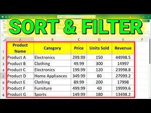 How to Sort and Filter Data in Excel