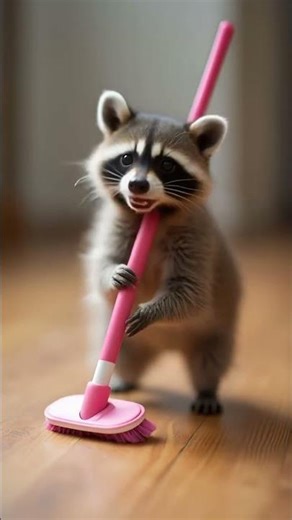 Raccoon love cleaning for Snack - PetTok World TV