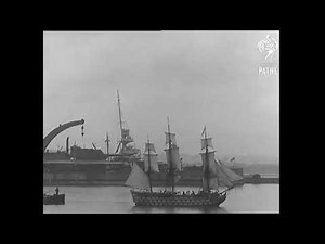 A 1930s quarter scale replica of HMS Victory in Portsmouth harbour.