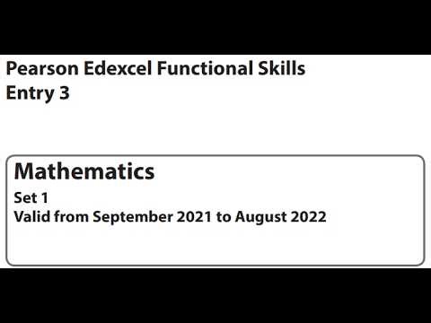 Functional Skills Maths E3 Set 1 Sep 2021 to Aug 2022