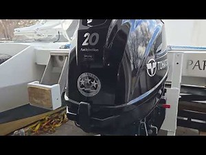 Tohatsu 20hp outboard upgrade on woods wizard catamaran