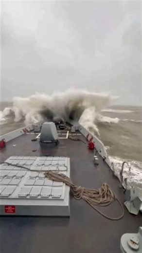 Spanish Navy Frigate Battles 50FT Monster Waves in Brutal Storm 😱 Real Footage #navyships #shorts