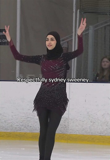 In a sexualized sport, be the outlier. Be the change you want to see. #sydneysweeney #womeninsports #figureskating #figureskater #layback #iceskater #IceSkating #axel #jumps #spins #asu #asufigureskating #mulletarena #patterndance #collegiatesports #hijabi #hijabiskater #hijabiiceskater #hijab #hijabisportswear #hijabifigureskater #hijabiiceskating