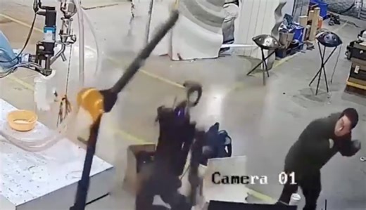 Malfunction: Humanoid robot lashes out during tests