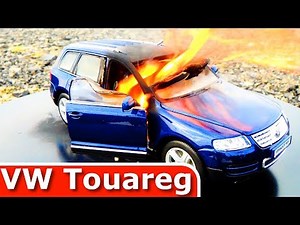 Burning my VW Touareg. The Car Is on Fire! Just a Toy Car Burnout