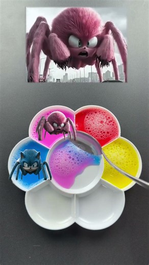 🕷️👻 Sonic Horror Spider Transformation | Color Mixing Battle! 💙 #shorts #sonic