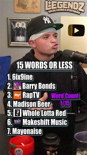 15 Words Or Less💿 #fyp #music #games #song #rap | rap game