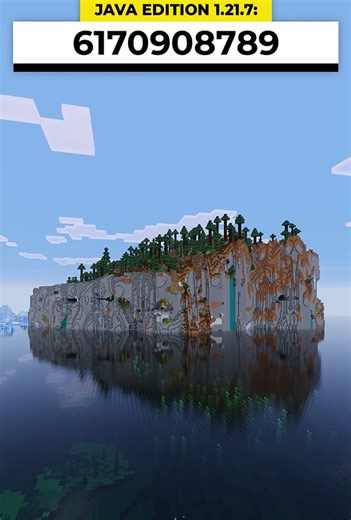 Lush cave cliff island seed with rare underground biomes in Minecraft