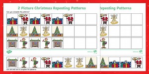 Christmas Picture Repeating Patterns Worksheets