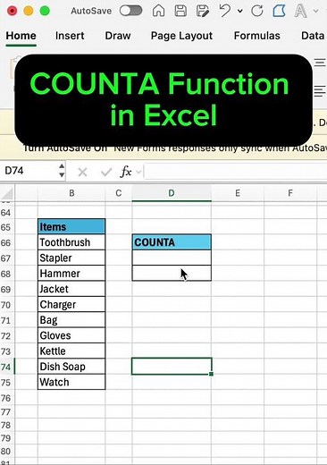 How to use COUNTA Function in Excel #excel #exceltips #exceltutorial