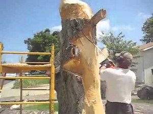 Sculpture tronc d'arbre incroyable