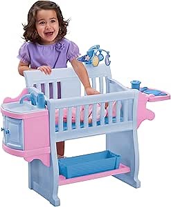 American Plastic Toys Kids My Very Own Nursery Baby Doll Playset with Crib, Feeding Station, Sink, Storage and Starry Night Mobile, Pink
