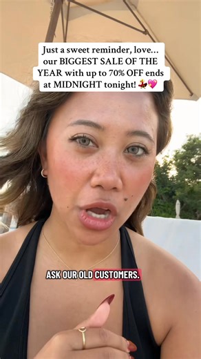 1.6K views · 41 reactions | our BIGGEST SALE OF THE YEAR with up to 70% OFF ends at MIDNIGHT tonight!  This deal will not come back, it won’t be extended, and I don’t want you to miss out on these crazy savings. If you’ve been eyeing something, tonight is truly the last chance. ✨ | Asmr Orders | Facebook