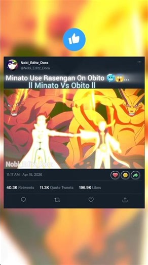 Minato ⚡ Rasengan Power ll 🤯 #shorts #anime #naruto #minato #obito