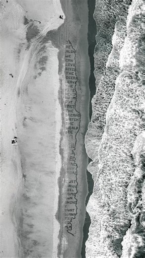 SWIM OUT PAST THE BREAKERS • short b&w version • Pajaro Dunes • June 2025 • Santa Monica - Song by Everclear ‧ 1995 #everclear #lyricvideo #sandart 🌊 | Brighton Denevan