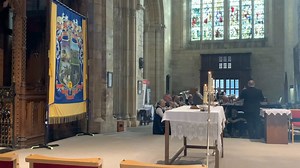 Dodworth Colliery Brass Band performed for those entering Selby Abbey for the Miners’ Memorial Service this afternoon. | Selby Times
