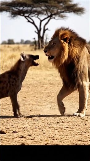 Two Lions Attack a Hyena | Brutal Wildlife Fight in the African Savanna
