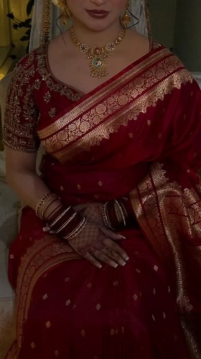 86K views · 9.6K reactions | Bride wanted a beautiful traditional look with soft lip shade which will match her attire ✨ Her final outcome & you can see that in her smile凉 Makeup by Alisha khan ✨ sharee: @oshin_arif | Alisha's Artistry | Facebook