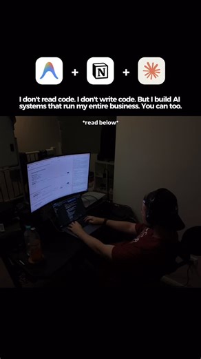 Oliver Merrick on Instagram: "⬇️ I never learned to code. Can’t read it. Can’t write it. Still can’t. But I built AI systems that run my entire business. Client intake. Lead qualification. Weekly planning. Content research. Meeting notes. Task management. All automated. Here’s how that’s possible. I use Notion as my CEO. It queries my clients, leads, calendar, tasks, documentation—everything. Then decides what I do today, this week, this month. The automation layer? n8n. Visual workflow builder.