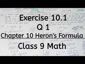 Question 1, Exercise 10.1, Chapter 10, Herons Formula, Class 9 Math