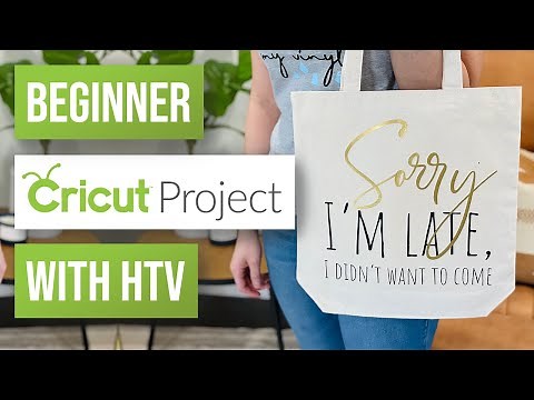 🤓 Beginner Cricut Project with HTV | Tote Bag with HTV